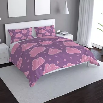 Povlečení Saténové povlečení Růžové obláčky - Sablio - 140x200 / 90x70