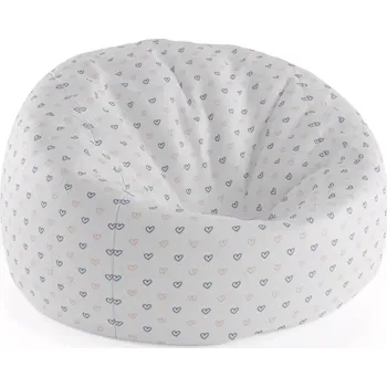 Sedací pytel Sablio Sedací vak Cocoon Srdíčka na bílé - 115 x 75 cm x 45 cm - Sablio