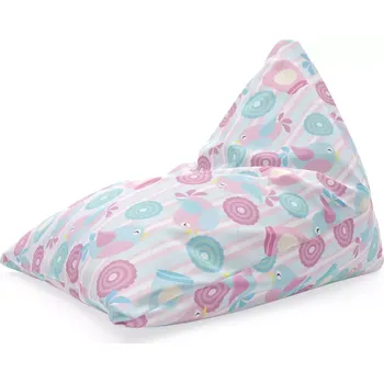 Sedací pytel Sablio Sedací vak Triangl Roztomilí ptáčci: 120 x 100 x 100 cm - Sablio