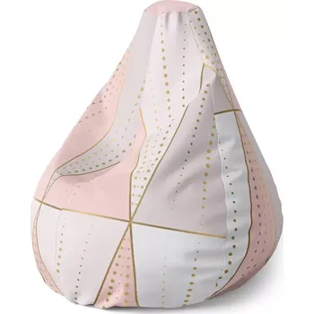 Sedací pytel Sedací vak Pear Růžovošedé jehlany - Sablio - 140 x 100 x 25 cm