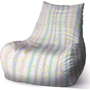 Sedací pytel Sedací vak Bean Pruhy a tečky štětcem - Sablio - 60 x 70 x 70 cm