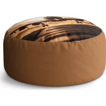 Taburet Sablio Taburet Circle Letadlo přistávající při západu slunce: 38x48 cm