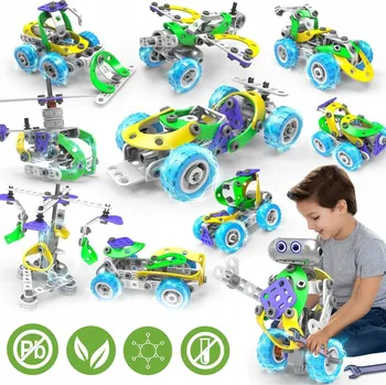 ostatní stavebnice SADA KOSTEK 10 MODELŮ 109DÍLŮ – KREATIVNÍ SKLÁDAČKA VOZIDLA IDEÁLNÍ DÁREK