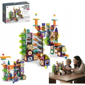 ostatní stavebnice Stavebnice kostky VELKÉ 94 DÍLKŮ Kuličková dráha Kulodrom Magnetic Blocks