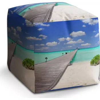 Taburet Sablio Taburet Kostka Molo na pláži: 40x40x40 cm - Sablio