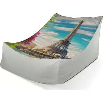 Sedací pytel Sedací vak Lounge Paříž Eifellova věž Mraky - Sablio - 80 x 95 x 50 cm