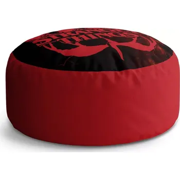 Taburet Sablio Kulatý taburet Circle Stranger Things Red: 38x48 cm - Sablio
