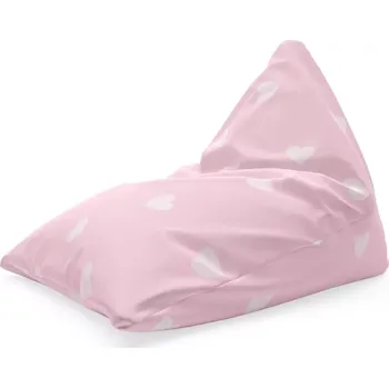Sedací pytel Sablio Sedací vak Triangl Růžová srdíčka: 120 x 100 x 100 cm - Sablio