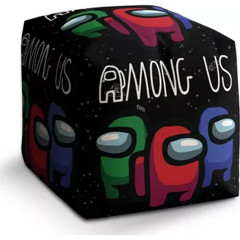 Taburet Sablio Taburet Cube AMONG US Černý vesmír: 40x40x40 cm