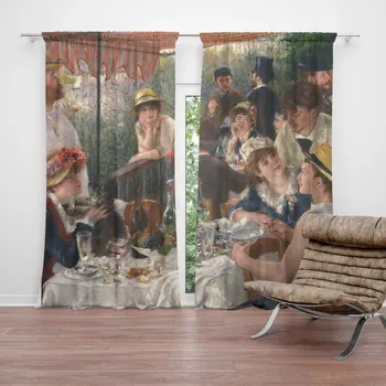 Závěs Sablio Závěsy Snídaně veslařů - Auguste Renoir: 2ks 140x250cm