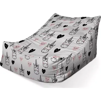 Sedací pytel Sedací vak Lounge Hlava jednorožce - Sablio - 80 x 95 x 50 cm