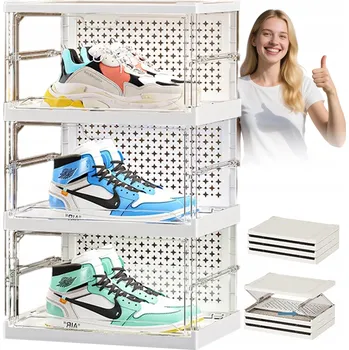 Botník BOTNÍK 3-PATROVÁ S VÝKLOPNÝMI DVEŘMI A MAGNETY, SKLÁDACÍ