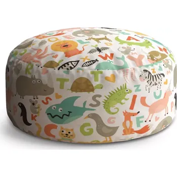 Taburet Sablio Kulatý taburet Circle Zoo abeceda: 38x48 cm - Sablio