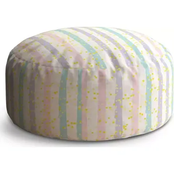 Taburet Sablio Kulatý taburet Circle Pruhy a tečky štětcem: 38x48 cm - Sablio
