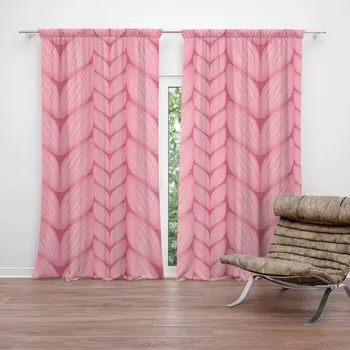 Závěs Sablio Závěsy Růžové pletení: 2 ks - 140x250 cm - Sablio