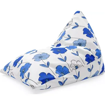 Sedací pytel Sablio Sedací vak Triangl Modré květiny: 120 x 100 x 100 cm - Sablio