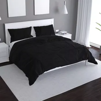 Povlečení Saténové povlečení Černá - Sablio - 140x220 / 90x70