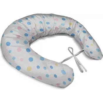 Kojící polštář Sablio Těhotenský polštář Barevné puntíky na bílé