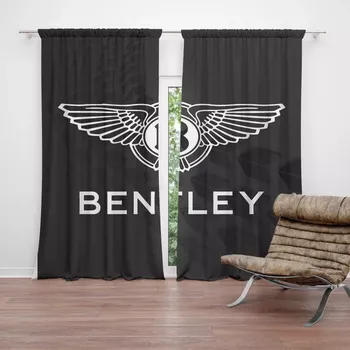 Závěs Sablio Závěsy Logo Bentley Černý: 2ks 140x250cm