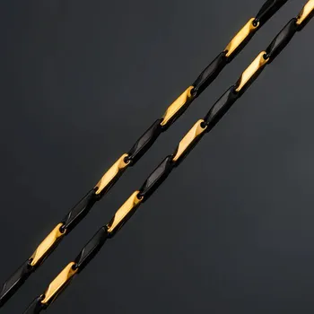 Řetízek 1 ks Ručně dělaný ocelový řetízek unisex | náhrdelník, šperk - 3mm zlatá a černá , 50 cm