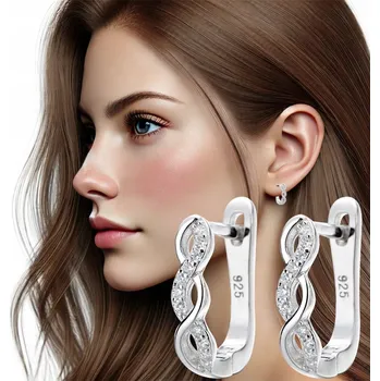 Náušnice Pozlacené náušnice se zirkony ve tvaru nekonečna - elegantní šperk