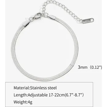 Náramek Ocelový řetízkový náramek | šperk - 3mm stříbrná barva