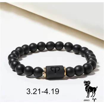 Náramek Korálkový náramek zvěrokruhu z kamenů | šperk - C , BARVA