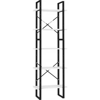 Knihovna Bílý regál na knihy, 5 polic