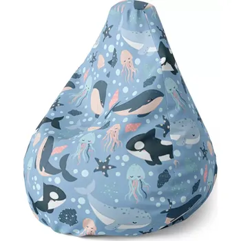 Sedací pytel Sedací vak Pear Dětský mořský svět - Sablio - 70 x 95 x 15 cm