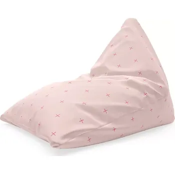 Sedací pytel Sablio Sedací vak Triangl Růžové křížky na světle růžové: 120 x 100 x 100 cm - Sablio