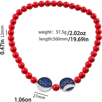 Náhrdelník Anime červené korálky Portgas ace | šperk - Náhrdelník Portgas