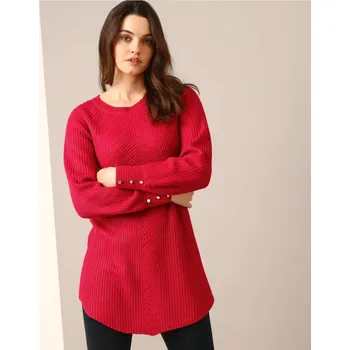 Tunikový pulovr se vzorem malinová 58