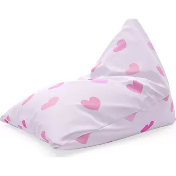 Sedací pytel Sablio Sedací vak Triangl Růžové srdce: 120 x 100 x 100 cm - Sablio