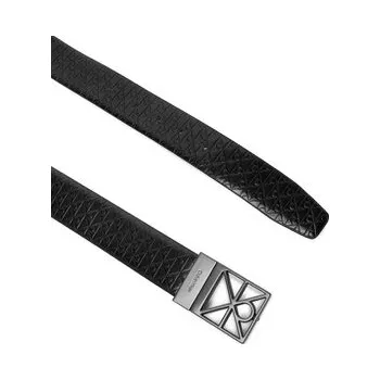 Opasek Pánský pásek Calvin Klein Emblem Cutout W/ Aop 35mm Adj LV04D7122G Černá 85