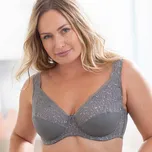 Sada 2 zmenšujících podprsenek z mikrovlákna a vyšívaného tylu, s kosticemi šedá+zelená 110D