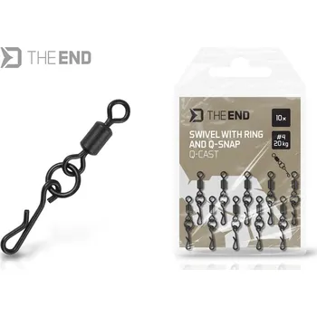 Delphin Pevnostní Obratlík s Kroužkem a Rychloklipem TheEND Q-Cast #4 20 kg 10 ks
