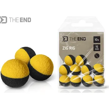 Boilies Delphin Pěnové Plovoucí Boilie TheEND Zig Rig Černo-Žluté 10 ks 12mm