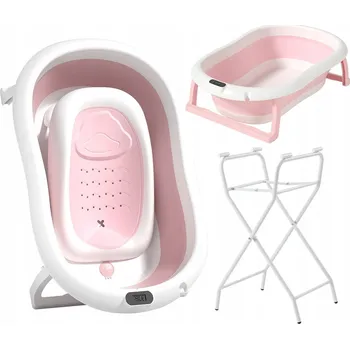 koupací vanička Skládací vanička pro miminko se stojanem ARIEL Lehátko Teploměr VELKÁ vana
