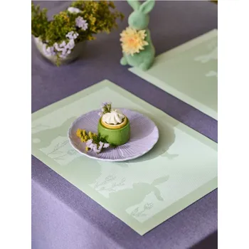 Velikonoční dekorace Sinsay - Velikonoční sada stolních podložek se zajíčky 2 ks - zelená - 936IK-07X - 936IK-07X-ONE