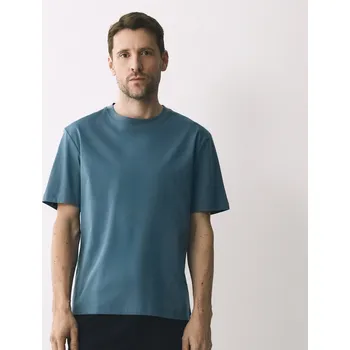 Reserved - Tričko regular fit z&nbsp;mercerované bavlny - ocelově modrá - 987IR-95X - 987IR-95X-L