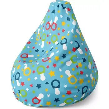 Sedací pytel Sedací vak Pear Dudlíky a hvězdy - Sablio - 70 x 95 x 15 cm