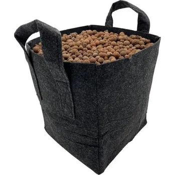 VF Čtvercový textilní květináč s úchyty 15 l tmavě šedý