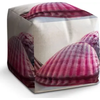 Taburet Sablio Taburet Kostka Mušličky: 40x40x40 cm - Sablio