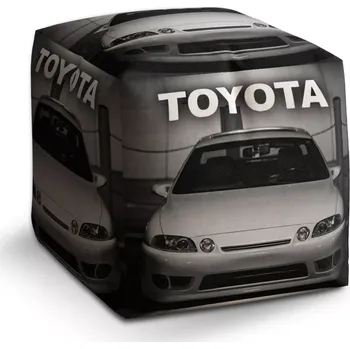 Taburet Sablio Taburet Cube Bílé sportovní auto: 40x40x40 cm