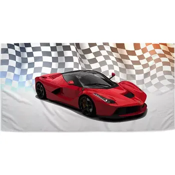 Ručník Sablio Ručník s potiskem Ferrari Závodní vlajka - 30x50 cm