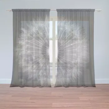 Záclona Sablio Záclony Černobílá pampeliška: 2 ks - 150x250 cm - Sablio