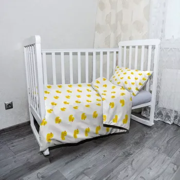 Povlečení Sablio Mikroplyšové povlečení do dětské postýlky Žluté kačenky - 100x135 / 40x60