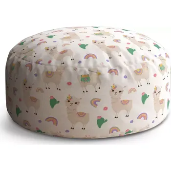 Taburet Sablio Kulatý taburet Circle Roztomilé lamy: 38x48 cm - Sablio