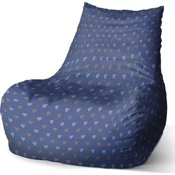 Sedací pytel Sedací vak Bean Srdíčka na modré - Sablio - 60 x 70 x 70 cm
