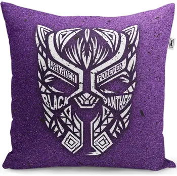Dekorativní polštářek Dekorační polštář BLACK PANTHER wakanda forever Bílý - Sablio - 40x40 cm